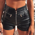 Faux Leather Slim Fit Motorcycle Chic Short