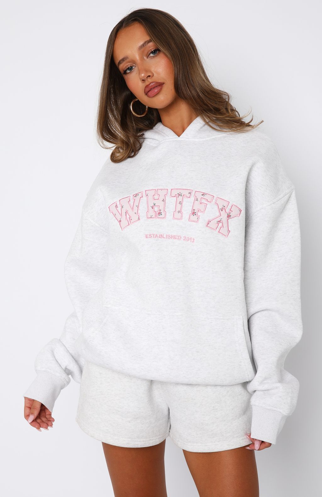 Sweet Moments Oversized Grey Marle Hoodie