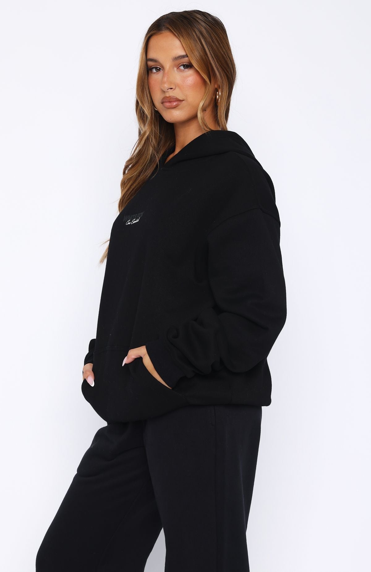 Core Essentials Oversized Black Hoodie