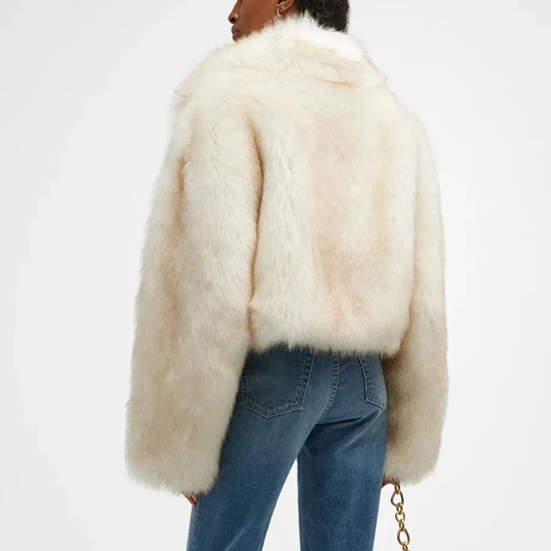 Mint Ombre Short Plush Coat