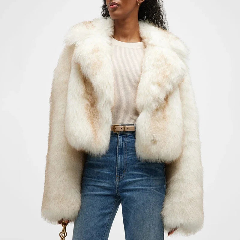 Mint Ombre Short Plush Coat