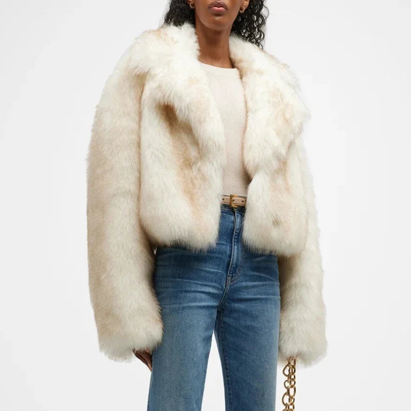 Mint Ombre Short Plush Coat