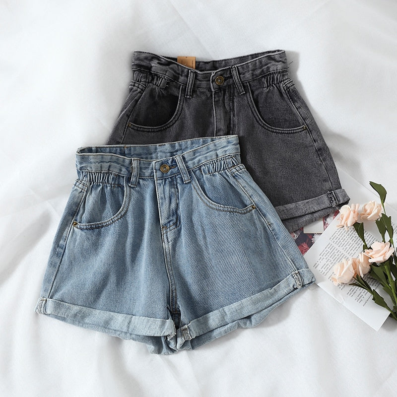 Loose Elastic Wide Leg Relaxed Short