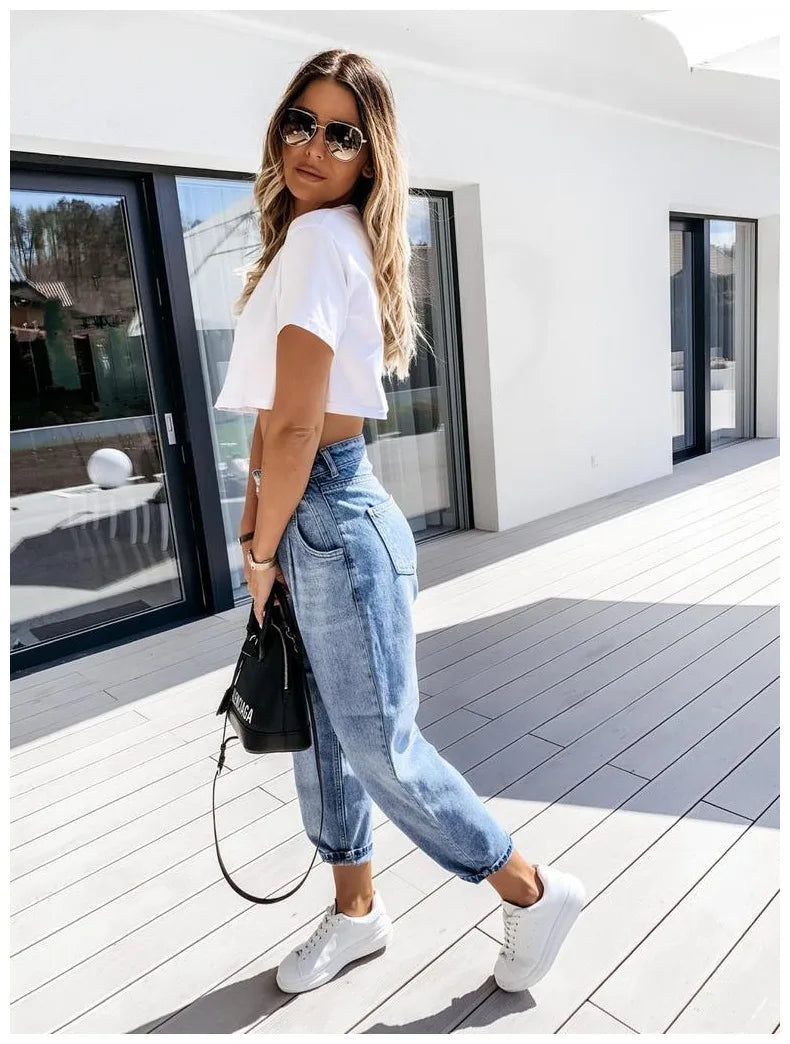 Autumn Winter Loose Fit Harem Denim Jean