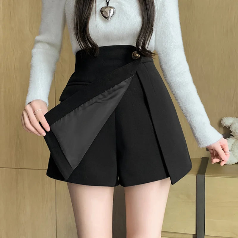 Woolen High Waist Korean Winter Cozy Short