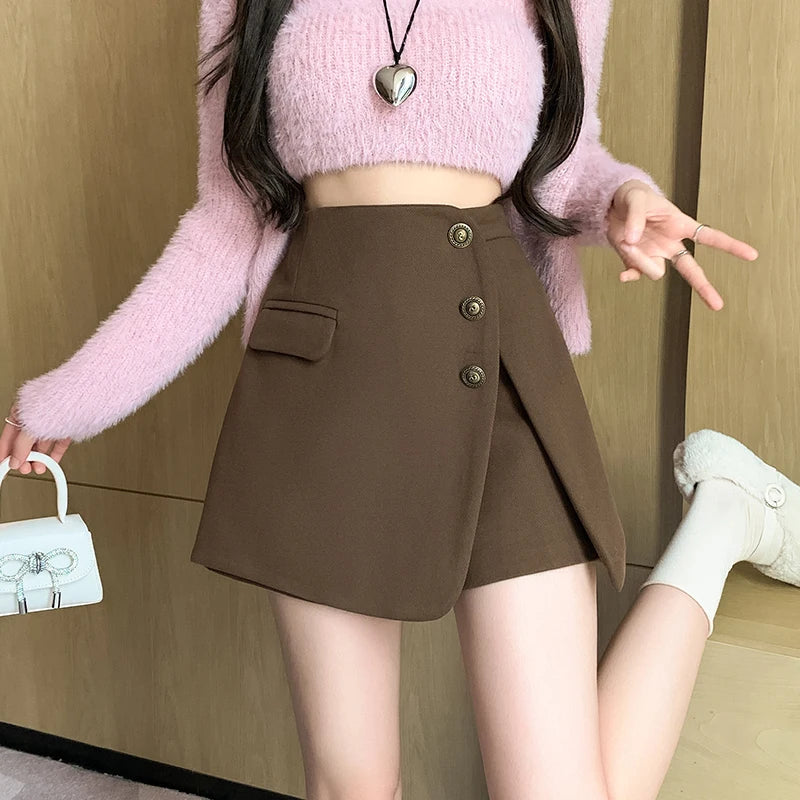 Woolen High Waist Korean Winter Cozy Short