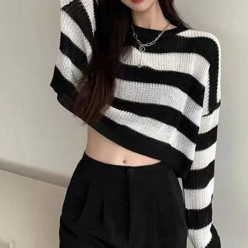 Cropped Vintage Oversize Pullover Sweater