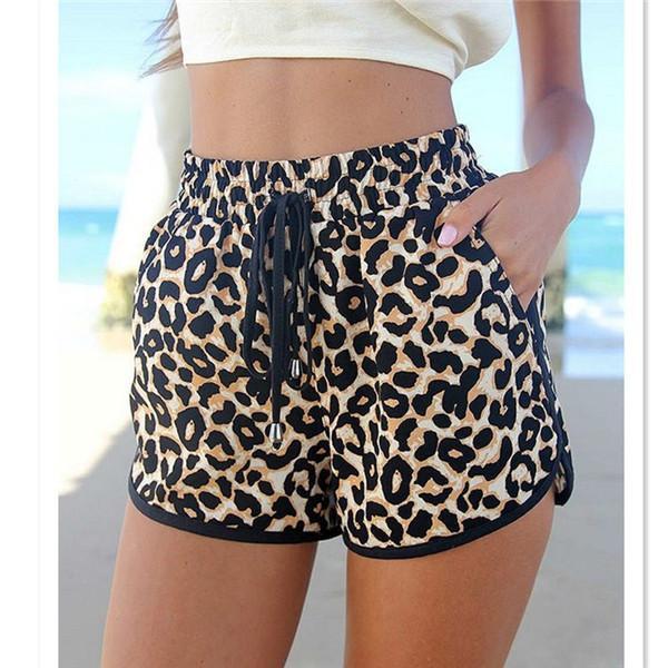 Leopard Lace Up High Waist Beach Short