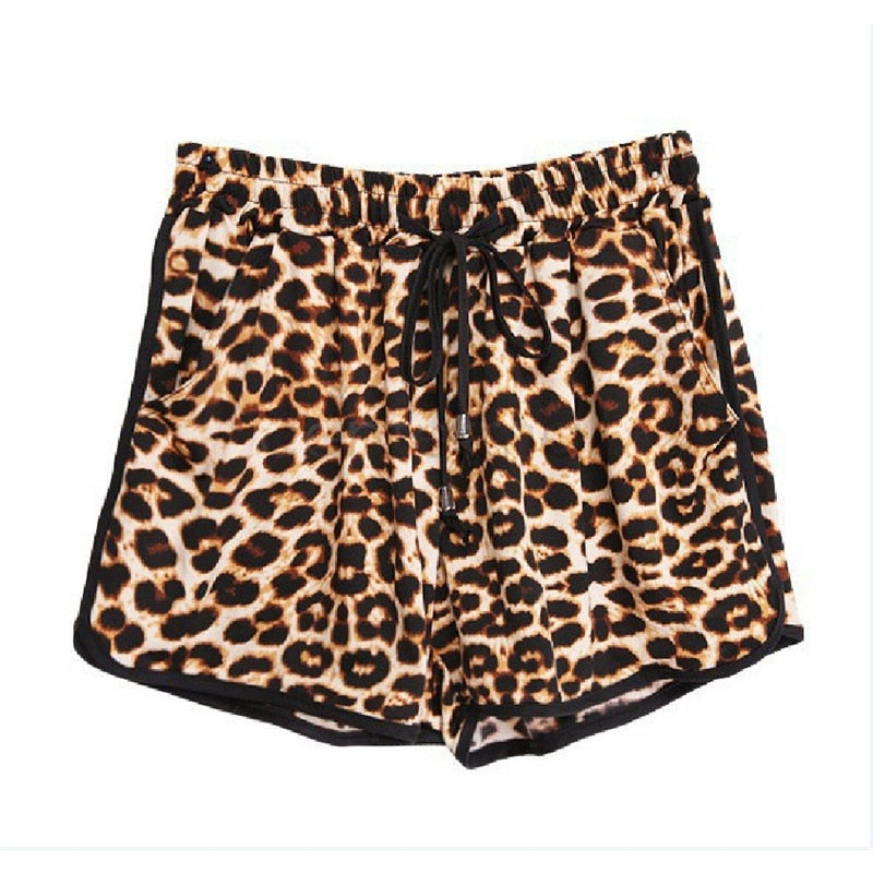 Leopard Lace Up High Waist Beach Short