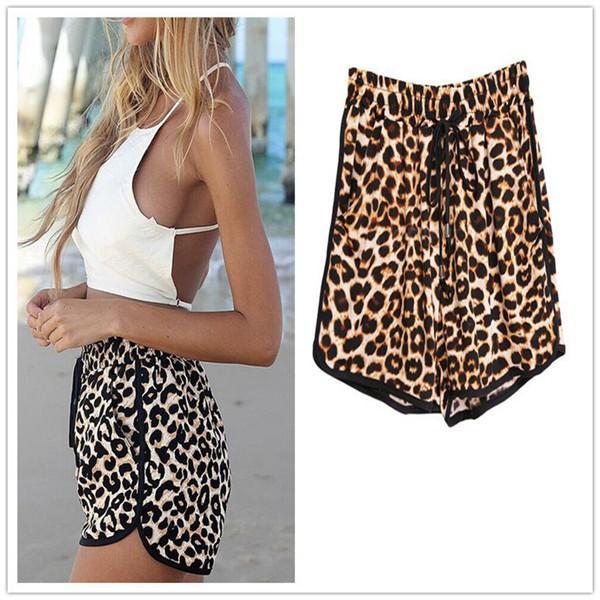 Leopard Lace Up High Waist Beach Short