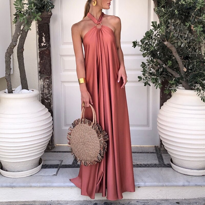 Off Shoulder Hollow Backless Maxi Dress