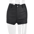 Hollow Lace-up Matte PU Trendy Short