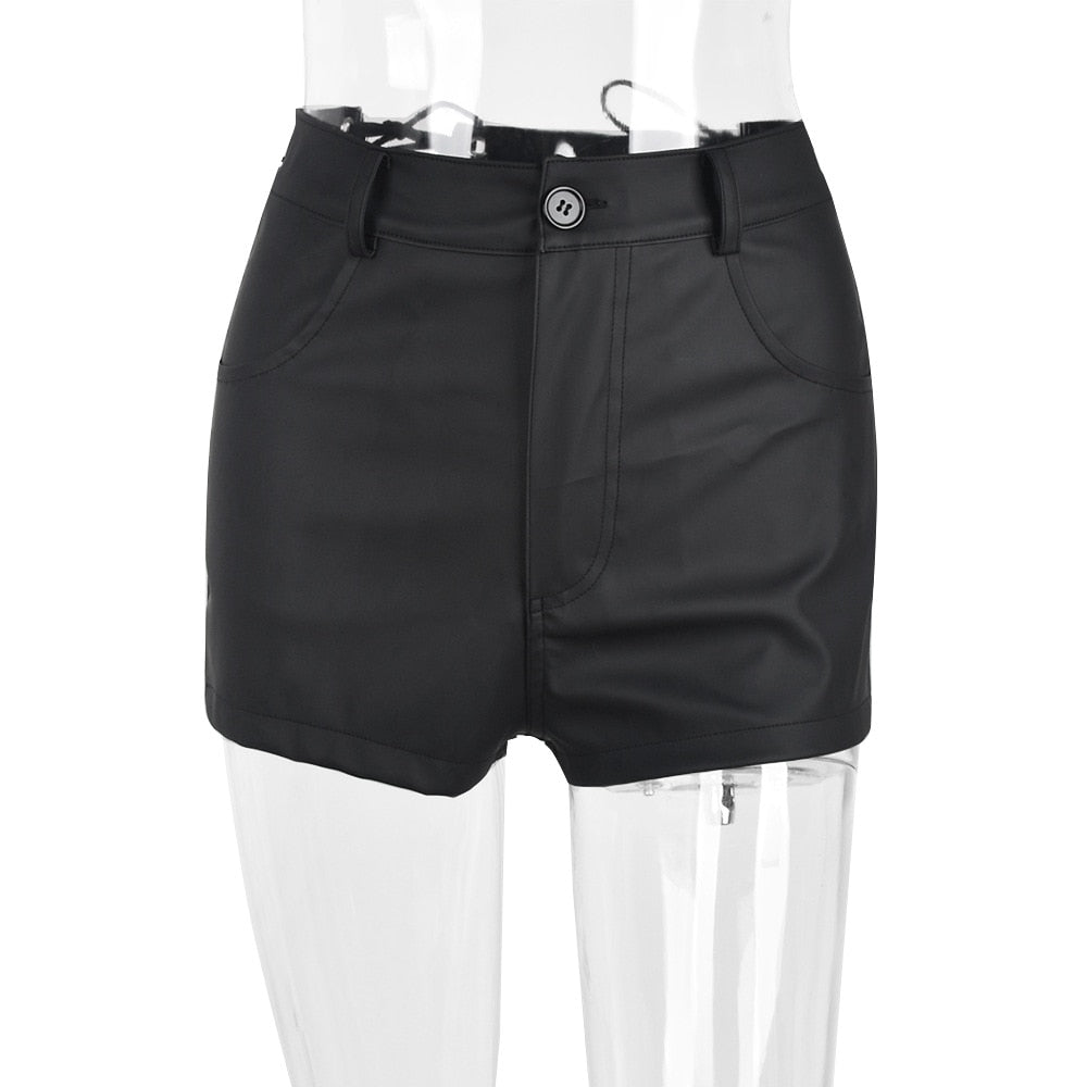 Hollow Lace-up Matte PU Trendy Short