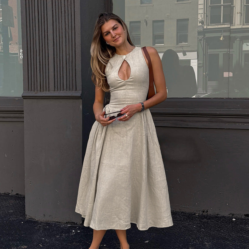 Cutout A Line Style Midi Dress