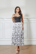 Ink Print Beauty Back Swing Maxi Dress