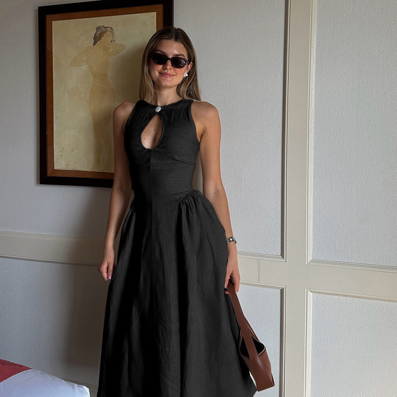 Cutout A Line Style Midi Dress