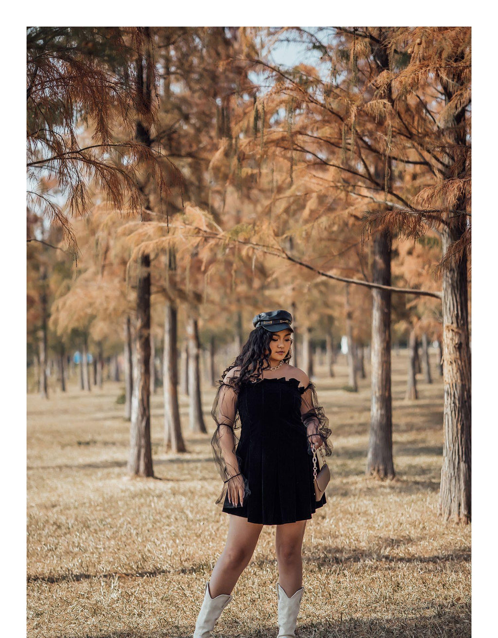Off Shoulder Lantern Sleeve Elegant Mini Dress