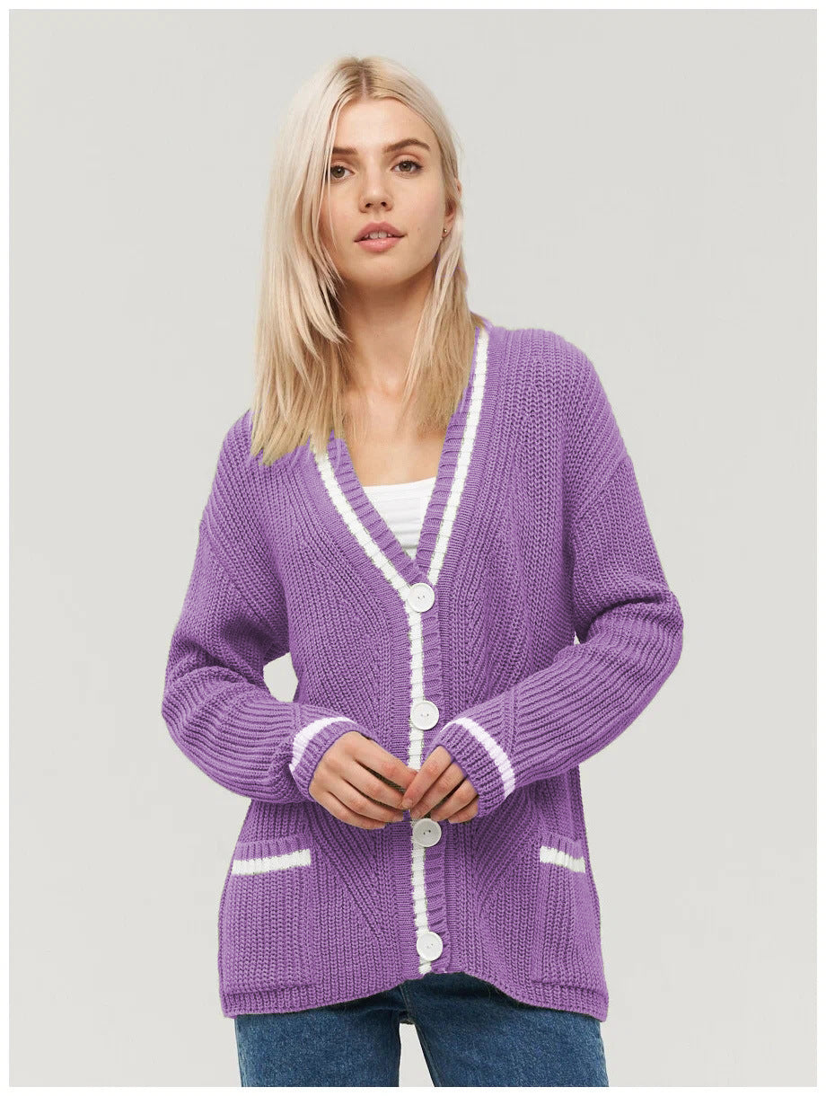 Colorblock Knitted Cardigan