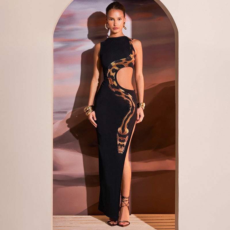 Pleated Patchwork Long Sleeve Maxi Dress
