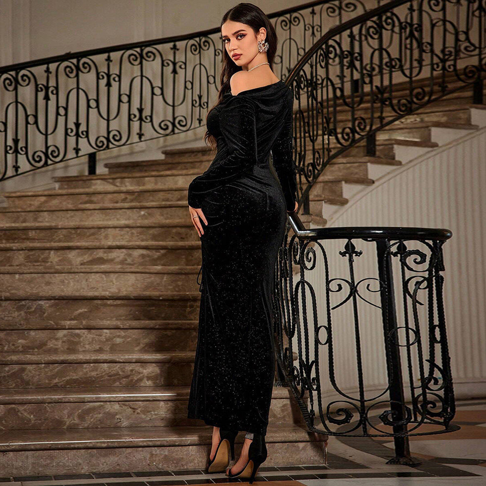 Slit Elegant Cocktail Evening Maxi Dress