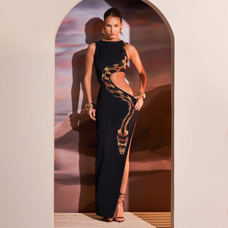 Pleated Patchwork Long Sleeve Maxi Dress