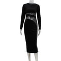 Velvet Sequin Slim Elegant Maxi Dress