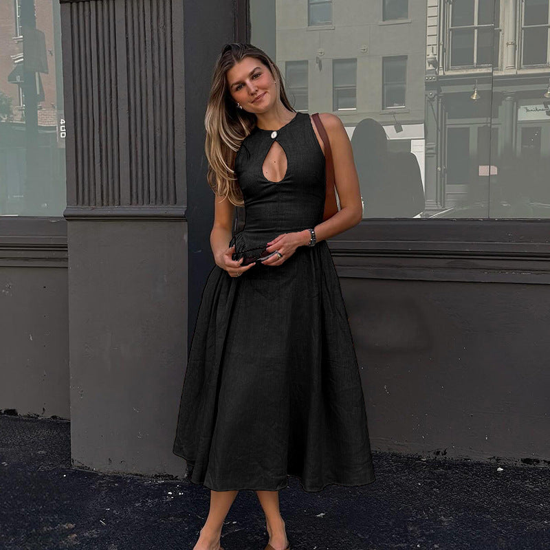 Cutout A Line Style Midi Dress
