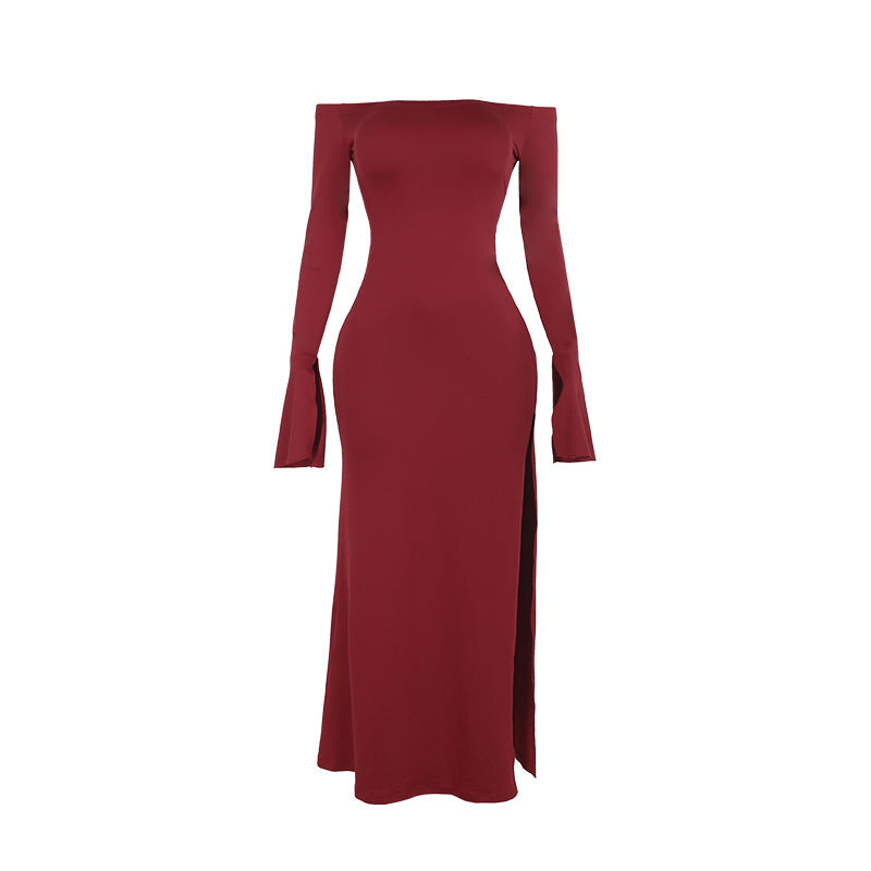 Off Shoulder Tied Elegant Fall Maxi Dress