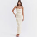 Sequin Lace Backless Slim Maxi Dress