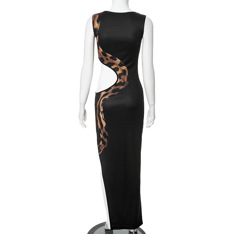Pleated Patchwork Long Sleeve Maxi Dress