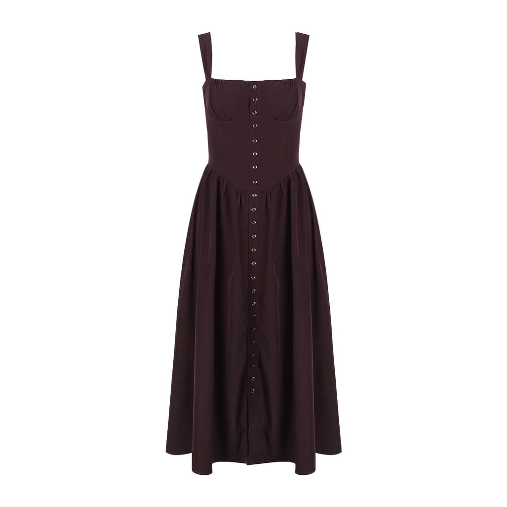 Slim Fit Backless Vacation Midi Dress
