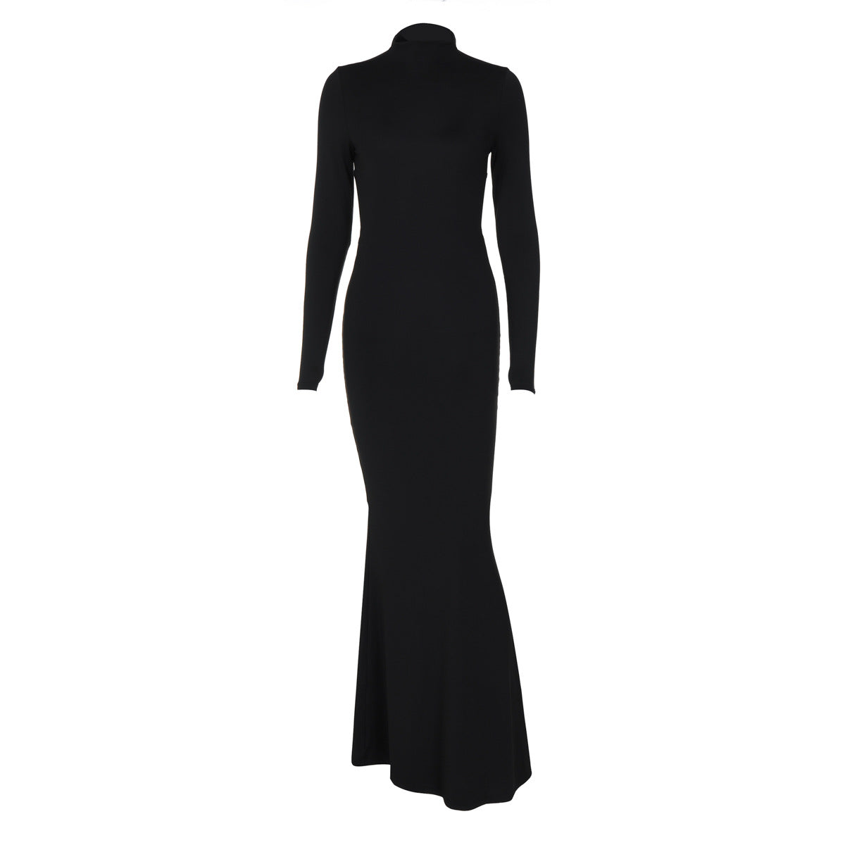 Slim Printed Asymmetric Hem Maxi Dress