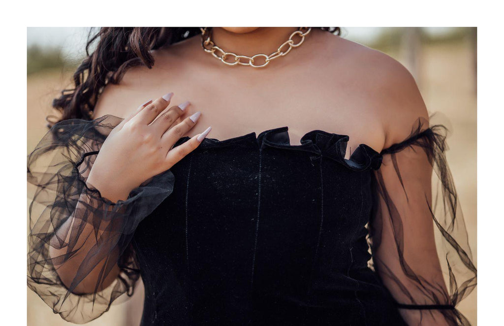 Off Shoulder Lantern Sleeve Elegant Mini Dress