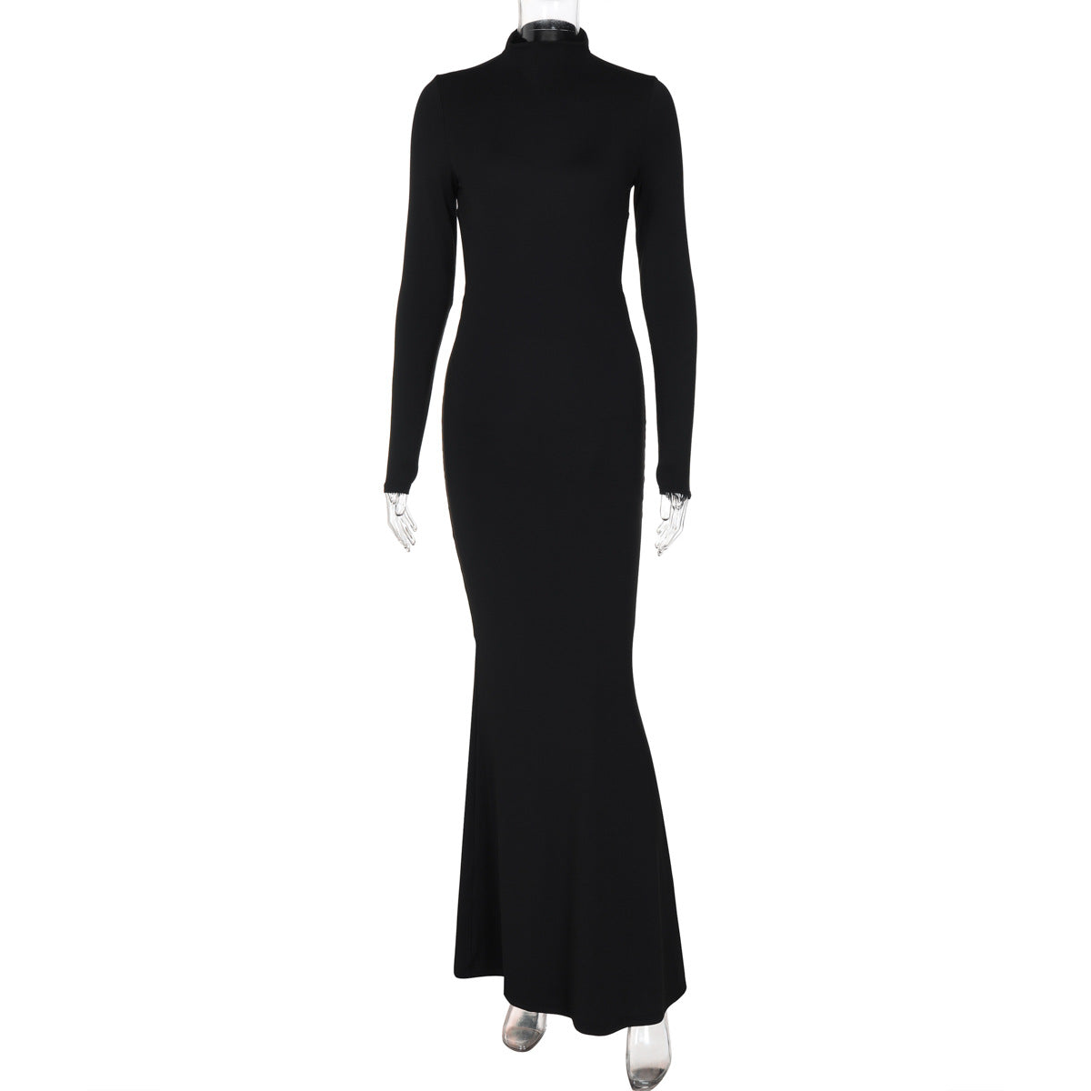 Slim Printed Asymmetric Hem Maxi Dress