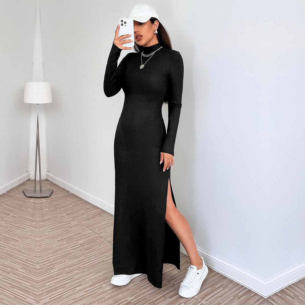 Backless Slim Fit Slit Midi Dress