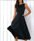 Plus Size Black Sleeveless Chic Party Dress