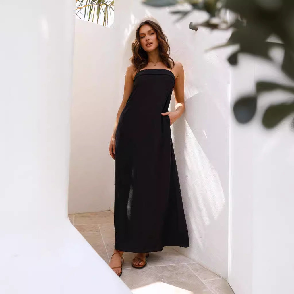 Satin Slim Corset Graceful Maxi Dress