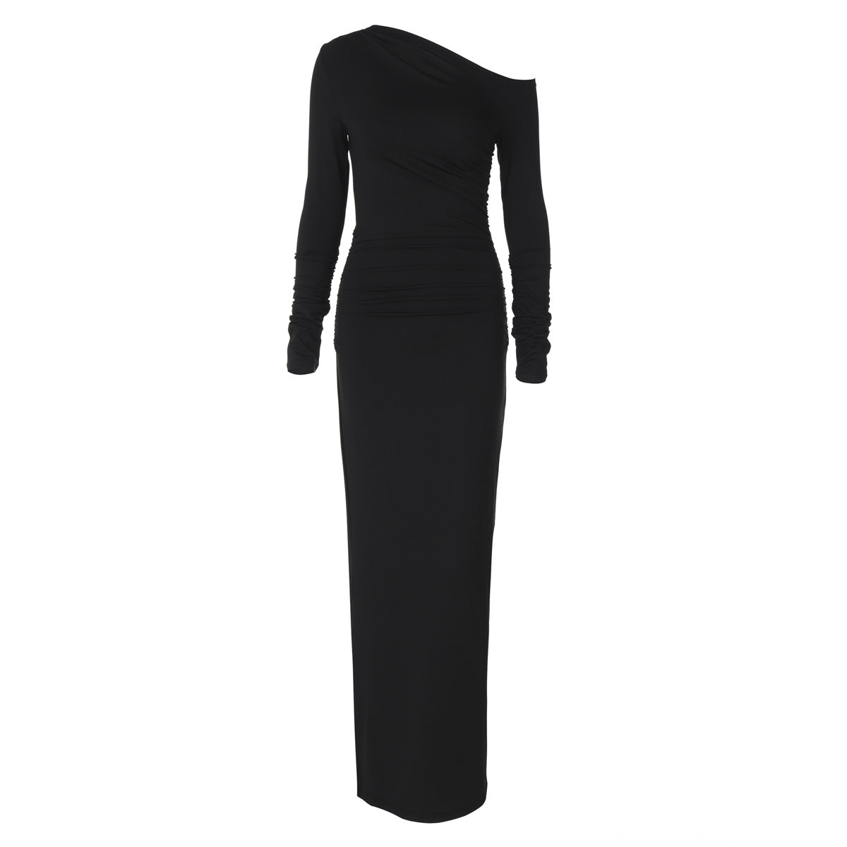 Exposed Shoulder Office Chic Maxi Dress