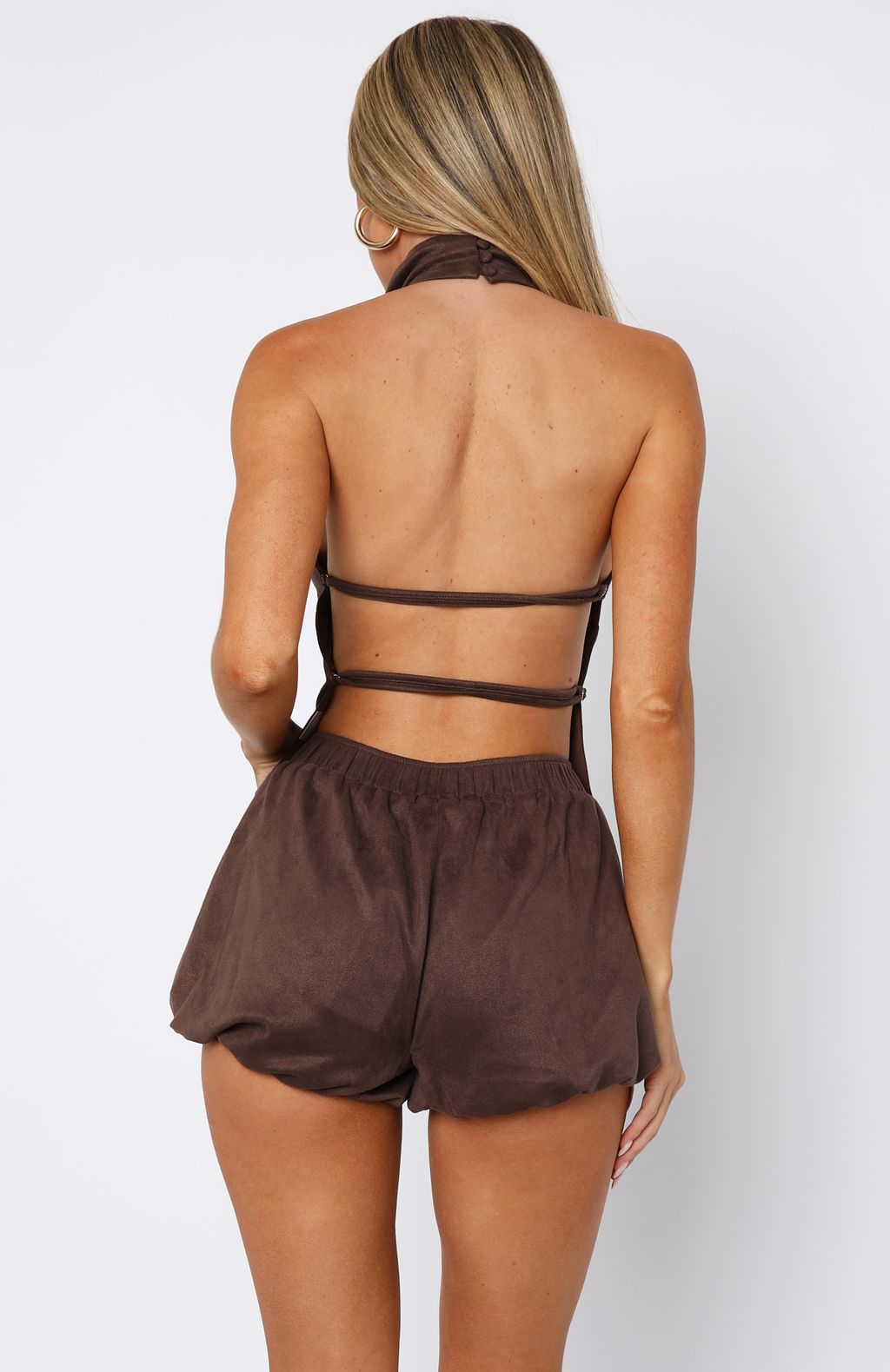 Dark Chocolate Faux Suede Mini Short