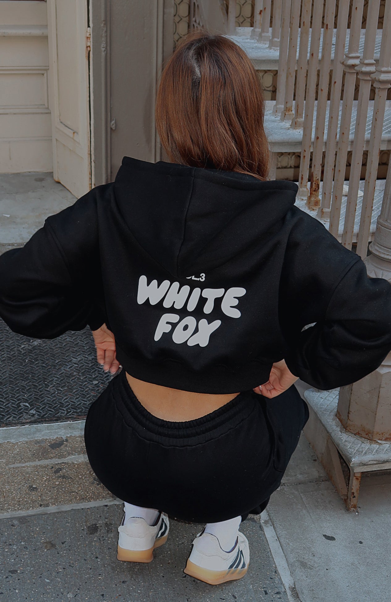 Offstage Cropped Zip Monochrome Hoodie