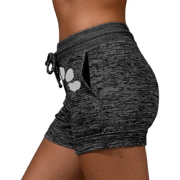 Paw Print Yoga Elastic Waist Short