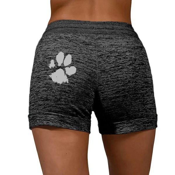 Paw Print Yoga Elastic Waist Short