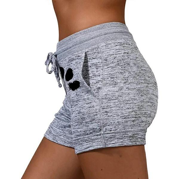 Paw Print Yoga Elastic Waist Short