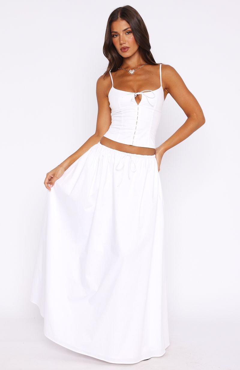 Too Shy Maxi Skirt White