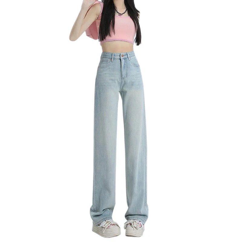 Wide Leg Drape Mop Casual Jean