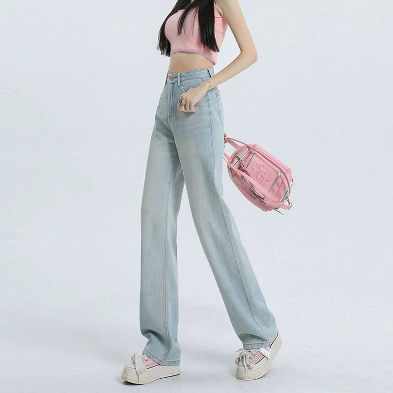 Wide Leg Drape Mop Casual Jean