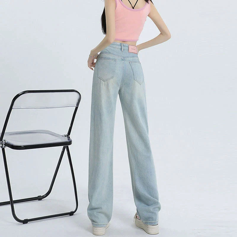 Wide Leg Drape Mop Casual Jean