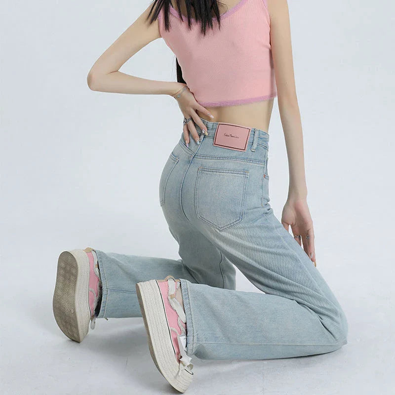 Wide Leg Drape Mop Casual Jean