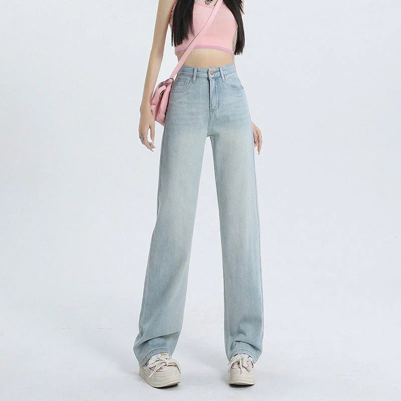 Wide Leg Drape Mop Casual Jean