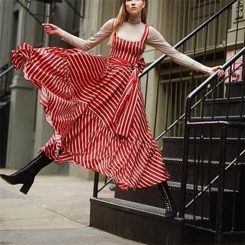 Polka Dot Mixed Design Maxi Dress